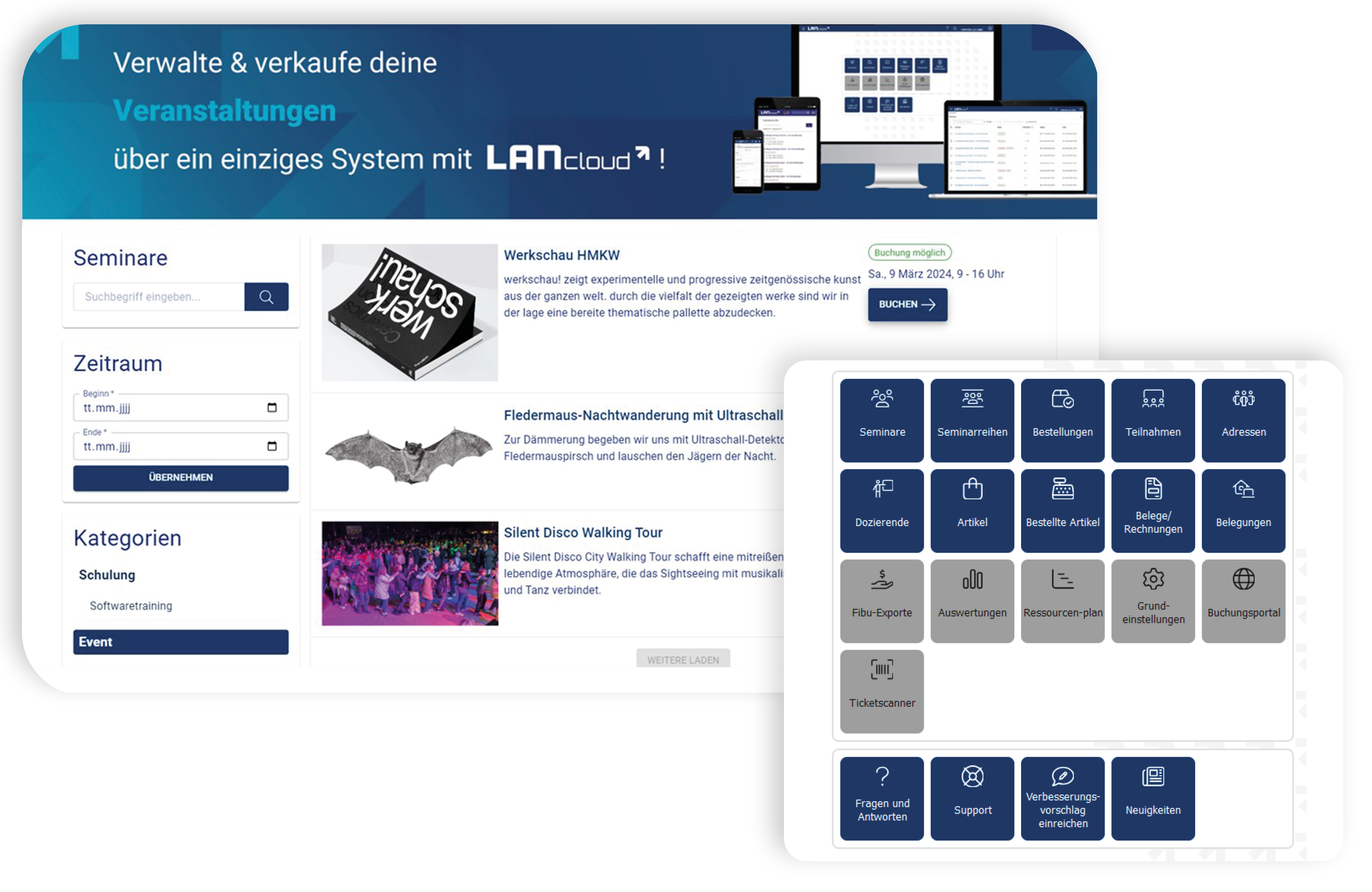 Veranstaltungssoftware und Eventmanagementsoftware in einem