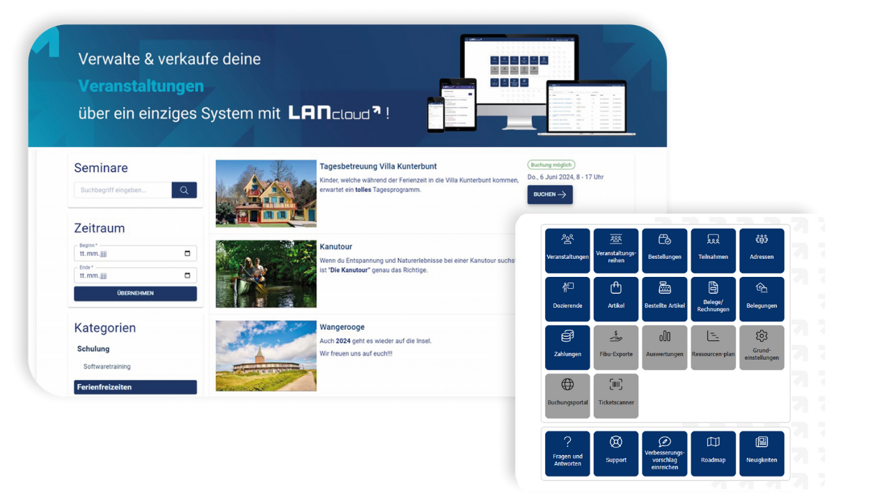 Das smarte Buchungsportal. LANcloud – die smarte Lösung für Gruppenhäuser